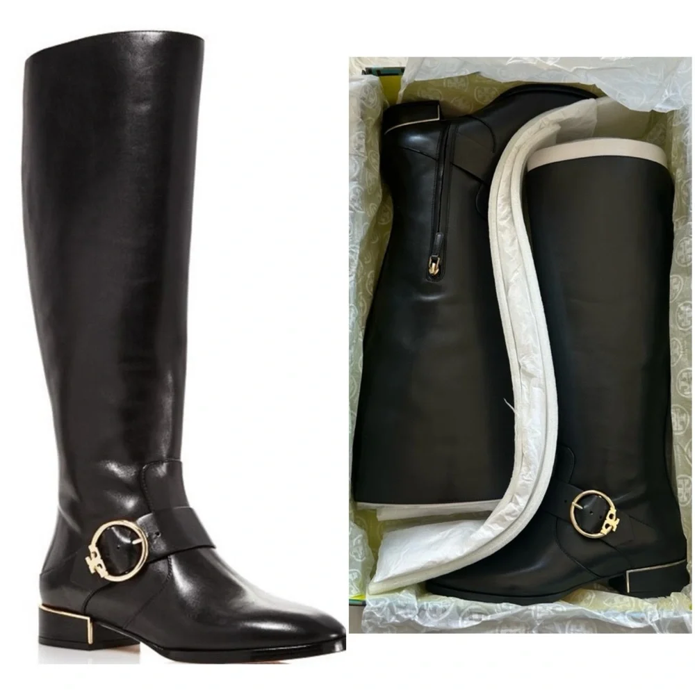 Tory Burch Sofia Buckled  Riding Boots - Extended Width